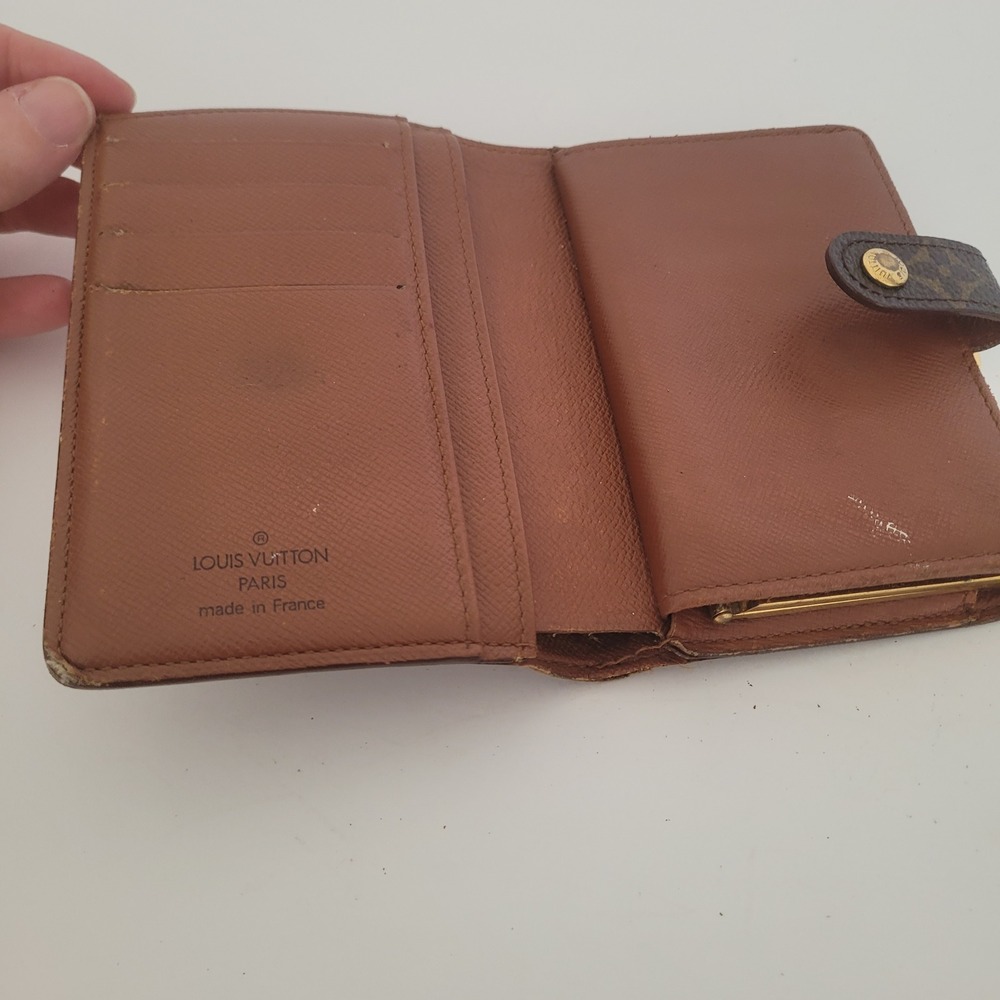 Louis Vuitton Monogram Viennois Kiss Lock Wallet Brown Canvas MI0926 France - Picture 3 of 11